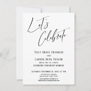 Let's Celebrate Modern Elegant Wedding Party Invitation