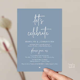 Let's Celebrate, Modern Minimal Wedding Reception Invitation