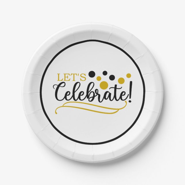 Lets Celebrate  Paper Plate (Front)