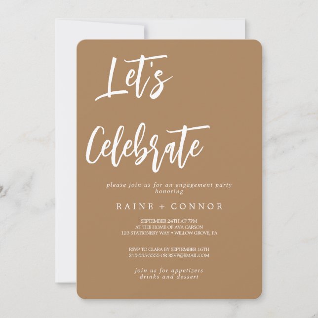 Let's Celebrate Party Invitation Editable Template (Front)