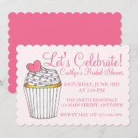 Let's Celebrate Pink Cupcake Bridal Baby Shower