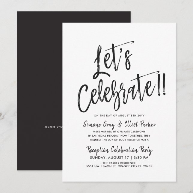 Let's Celebrate | Post Wedding Invitation (Front/Back)