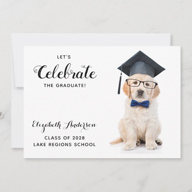 Let's Celebrate Puppy Graduate Graduation Party Invitation (Front)