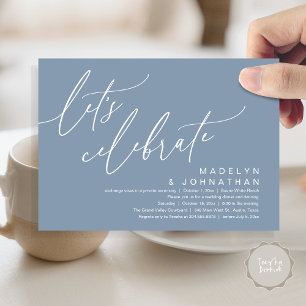 Let's Celebrate, Romantic Wedding Elopement Party Invitation