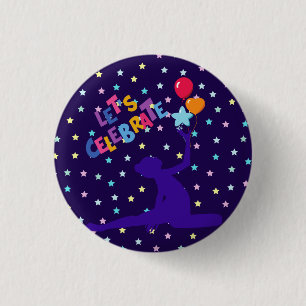 Let's Celebrate Stars and Balloons    3 Cm Round Badge