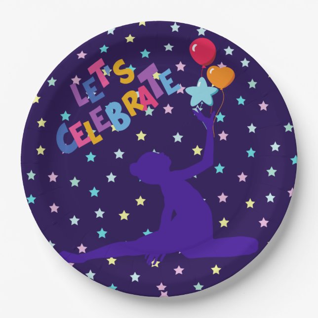 Let's Celebrate Stars and Balloons  Paper Plate (Front)