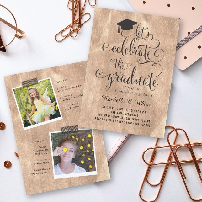 Let's Celebrate The Graduate Copper Grad Party Invitation (Creator Uploaded)