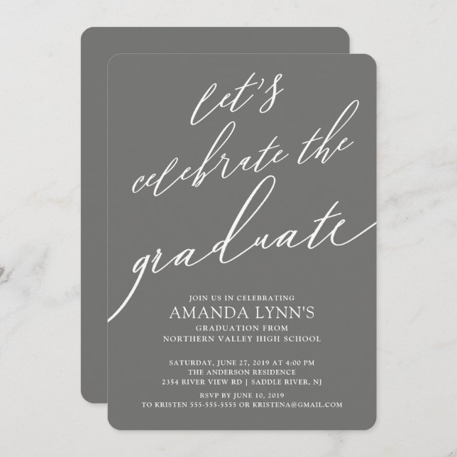 Let's Celebrate the Graduate Graduation Invitation (Front/Back)