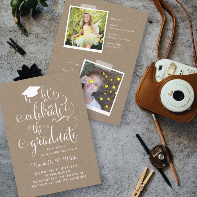 Let's Celebrate The Graduate Kraft Grad Party Invitation (Creator Uploaded)