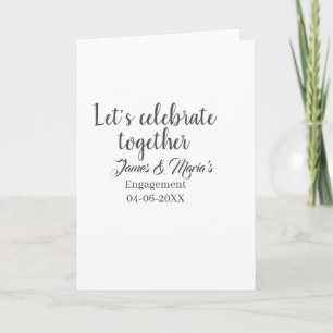 Let's celebrate together engagement party namdate card