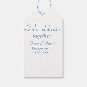 Let's celebrate together engagement party namdate gift tags