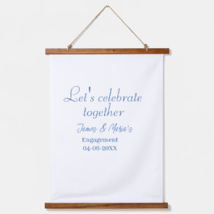 Let's celebrate together engagement party namdate hanging tapestry