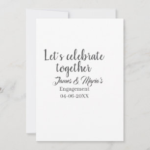Let's celebrate together engagement party namdate  invitation