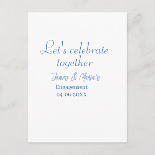 Let's celebrate together engagement party namdate  postcard