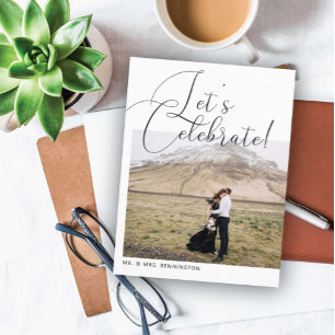 Let's Celebrate Wedding Celebration Announcement Postcard