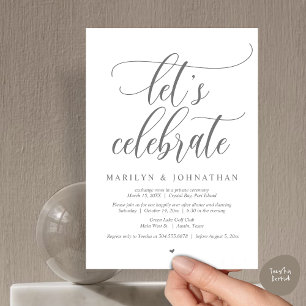 Let's Celebrate Wedding Elopement Dinner Dancing Invitation