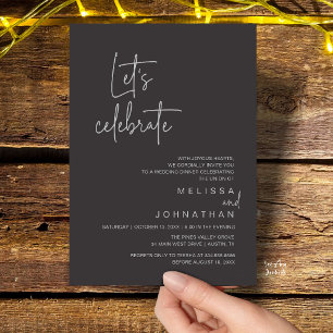 Let's Celebrate, Wedding Elopement Dinner Party Invitation