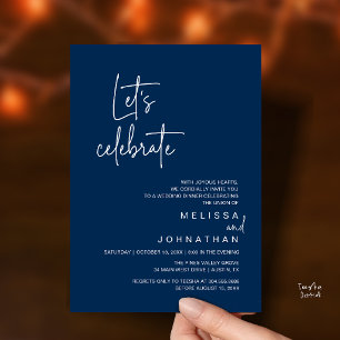 Let's Celebrate, Wedding Elopement Dinner Party Invitation