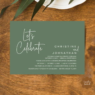 Let's Celebrate, Wedding Elopement Dinner Party Invitation
