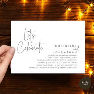 Let's Celebrate, Wedding Elopement Dinner Party Invitation