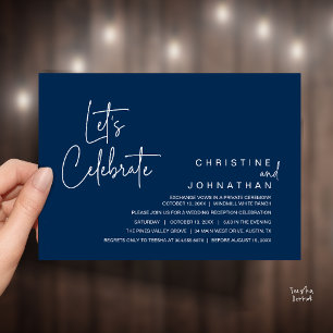 Let's Celebrate, Wedding Elopement Dinner Party Invitation