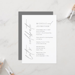 Let's Celebrate, Wedding Elopement Dinner Party Invitation