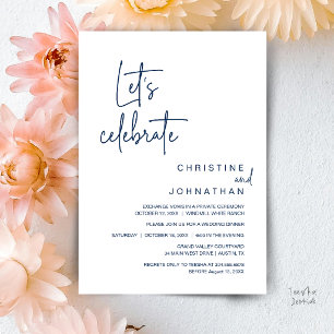 Let's Celebrate, Wedding Elopement Party Dinner Invitation