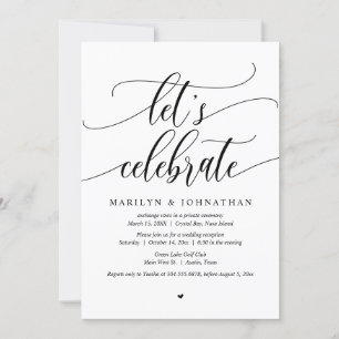 Let's Celebrate Wedding Elopement Party Invitation