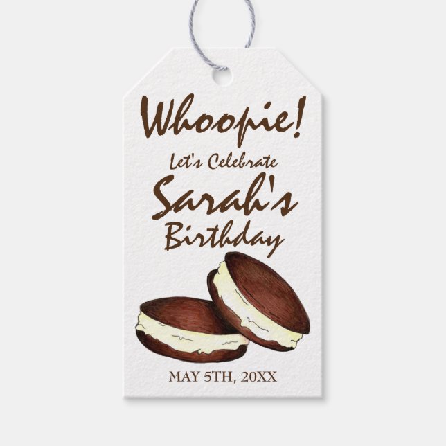 Let's Celebrate! Whoopie Pies Birthday Party Gift Tags (Front)