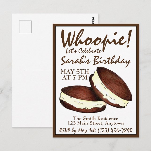 Let's Celebrate! Whoopie Pies Birthday Party Postcard (Front/Back)