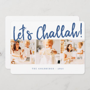 Let's Challah Modern Simple Three Photo Holiday