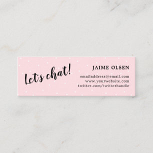 Let's Chat - Pink & Black - Simple Mini Business Card