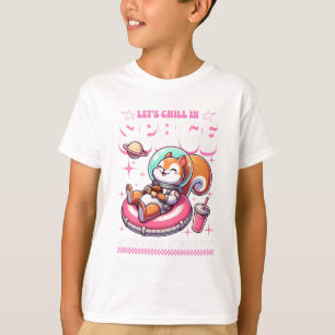 Lets Chill In Space Cute Astronaut Art T-Shirt