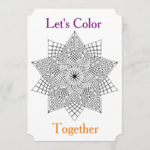 Let's Colour Together Colouring Party Invitation