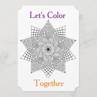 Let's Colour Together Colouring Party Invitation