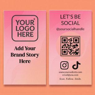 Let's Connect Social Media QR Code Business Card