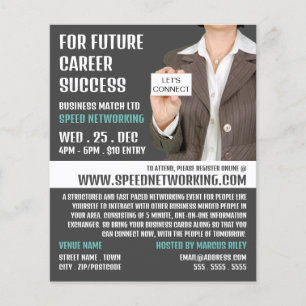 Let's Connect, Speed Networking Event Advertising Flyer