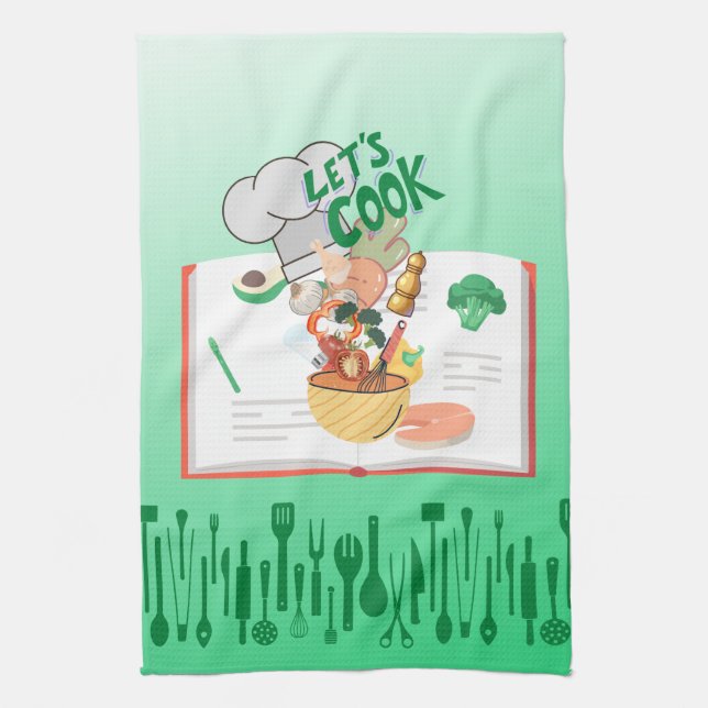 Let's Cook Kids  Tea Towel (Vertical)