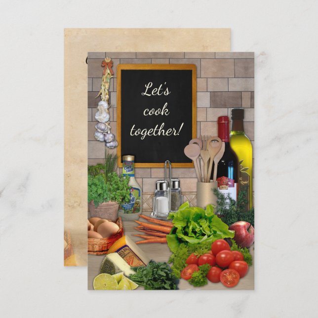 Let's Cook Together! Invitation (Front/Back)