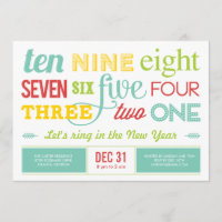 Let's Count Down New Year's Eve Party Invitation
