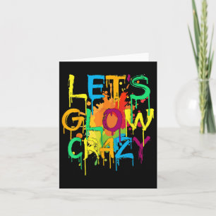 Lets Crazy Retro Birthday Party Glowing 80s 90s Gr Card