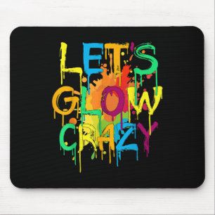 Lets Crazy Retro Birthday Party Glowing 80s 90s Gr Mouse Mat