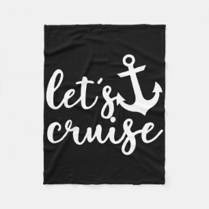 Let's Cruise Family Vacation Couples Anchor Boat Fleece Blanket