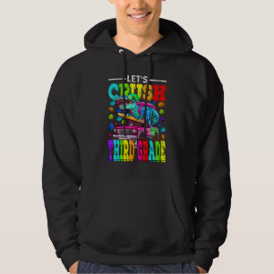 Let's Crush Third Grade Monster Truck Dinosaur Boy Hoodie