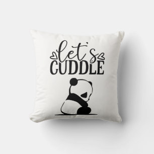 Let's cuddle quoted panda printed  cushion