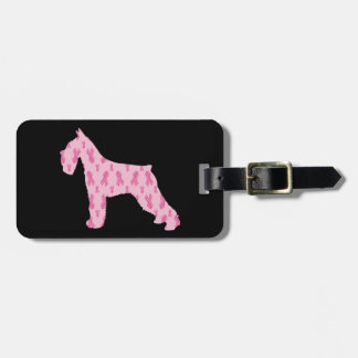 Lets Cure Cancer Ribbon Schnauzer Luggage Tag