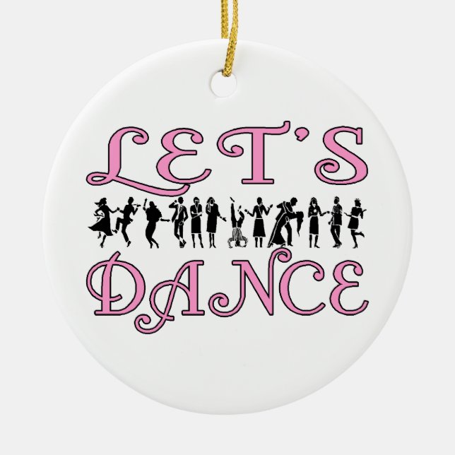 Let's Dance Dancing Couples Ceramic Tree Decoration (Front)