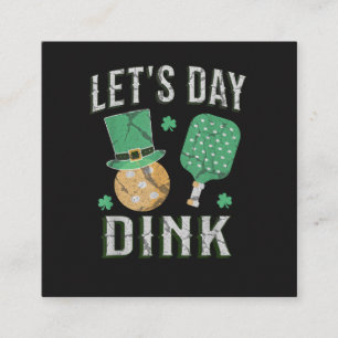Let's day dink funny pickleball square business card