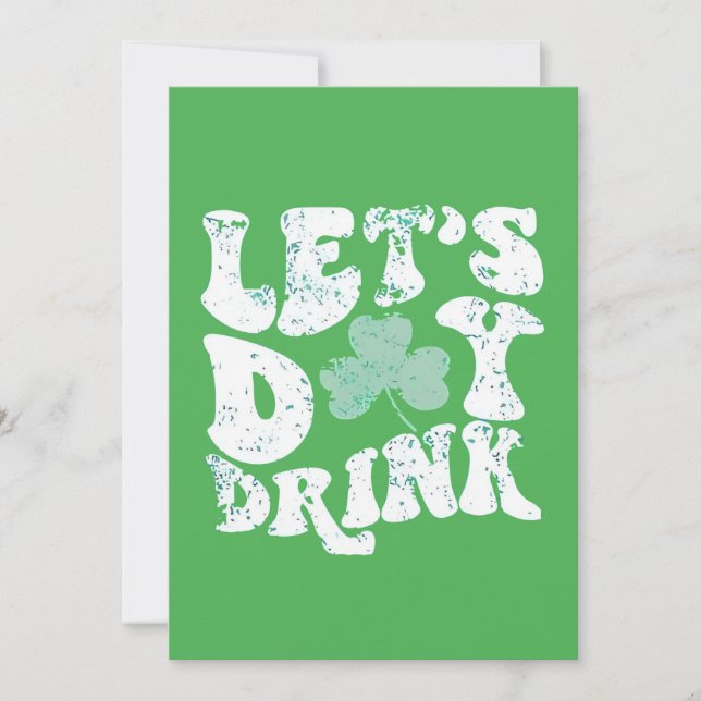 Let's Day Drink St Patrick Paddy Lucky Charm Invitation (Front)