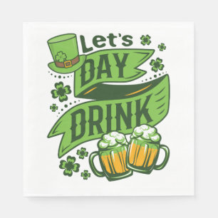 Let's Day Drink St Patricks Day Drinking Napkin